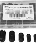 Clip On Ferrite Ring Core Kit 22Pcs With Five Inner Diameters 3mm 5mm 7mm 9mm 13mm For Real EMI RFI Noise Suppression