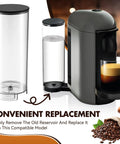 60 Oz Water Tank Reservoir For Nespresso Vertuo Plus Deluxe XN900840 XN900T40 Pod Coffee Machines Replacement next to machine