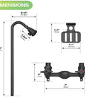 Dimensions of Outdoor Shower Kit With Soap Dish, Matte Black Finish, corrosion and rust resistant, durable weatherproof outdoor use