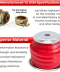 Ford F250 F350 Super Duty Body Mount Bushing Kit For 2008 To 2016 2WD 4WD Polyurethane Cab Mounts With Steel Sleeves And Hardware In Red Tough Finish, red polyurethane bushing