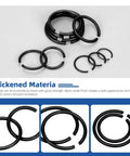 All In One Round Wire Snap Ring Kit 151 Pcs 10mm To 26mm Internal C Clips Assortment For Shafts With Clear Carry Case displayed.