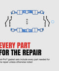 Engine Intake Manifold Gasket Set For Classic Checker Marathon Aerobus Taxicab And Deluxe Models 1969 To 1979 Beef Up Seals Leak Prevention And Easy Install For Solid Long Lasting Performance. Blue gasket kit with seals and end gaskets.