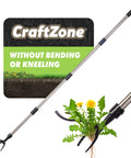 Stand Up Weed Puller With Long Handle, Detachable Four Section Pole, Stainless Steel Four Claw Head, Easy On Back Garden Tool