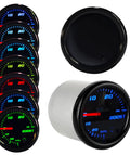 Tinted Seven Color Turbo Boost And Vacuum Gauge Kit For Turbo Cars 0 To 30 PSI Boost And Negative Thirty To Zero InHg Vacuum Mechanical Dial 52 Millimeter Real Time Readouts For Quick Boost Checks Easy Install, 52mm gauge face