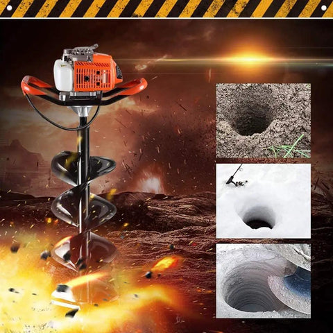 72cc Gas Powered Post Hole Digger With Earth Auger And 3 Drill Bits 4 Inch 8 Inch 12 Inch Plus 2 Extension Rods For Farm Garden Yard Posts