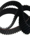 Heavy Duty 138 Tooth Drive Belt Perfect Replacement For Harley Parts BDL-138-38K black rubber belt with ridges shown from above.