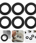 Six Piece Black Rubber Cable Grommet Kit For Wire Entry Holes That Improves Cable Routing And Protection With Durable Rubber Grommets For Safer Tidier Setups And Cable Damage Prevention, six black rings