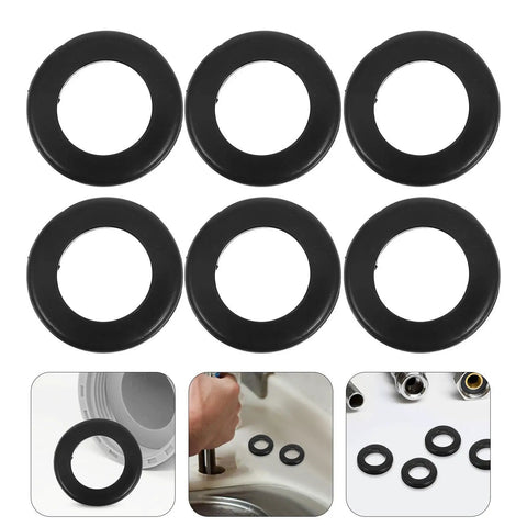 Six Piece Black Rubber Cable Grommet Kit For Wire Entry Holes That Improves Cable Routing And Protection With Durable Rubber Grommets For Safer Tidier Setups And Cable Damage Prevention, six black rings