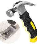 Close-up of a hammer with TPR grip from Compact Mini Tool Set For Students And Dorm Living Handy Home Repair Kit.