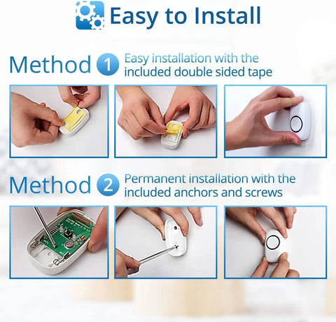 Easy installation methods for Long Range Wireless Doorbell Kit With 52 Chimes And 1000 Foot Range.