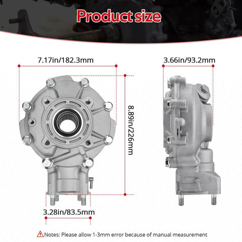 Dimensions of Rear Differential Final Gear Box Assembly for Honda FourTrax 300 TRX300 TRX300FW 2x4 4x4 ATV 1988-2000