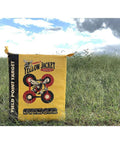 Yellow Jacket Stinger Field Point Archery Target Bag with dual sides and ten bullseyes in a grassy outdoor setting.