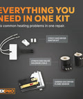 Gas Dryer Repair Kit with 279311 Igniter 338906 Flame Sensor 279834 Valve Coil for various dryer models.