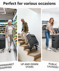 People using 2 In 1 Aluminum Stair Climbing Cart With Foldable Frame And Waterproof Oxford Bag 300 Pounds Capacity in various settings