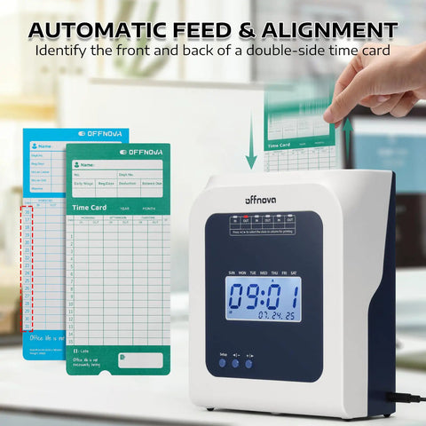 No Sweat Thermal Time Clock For Small Business Crews, Truly No Ink Ribbons Or Network Needed, Drop In Ready with time cards.