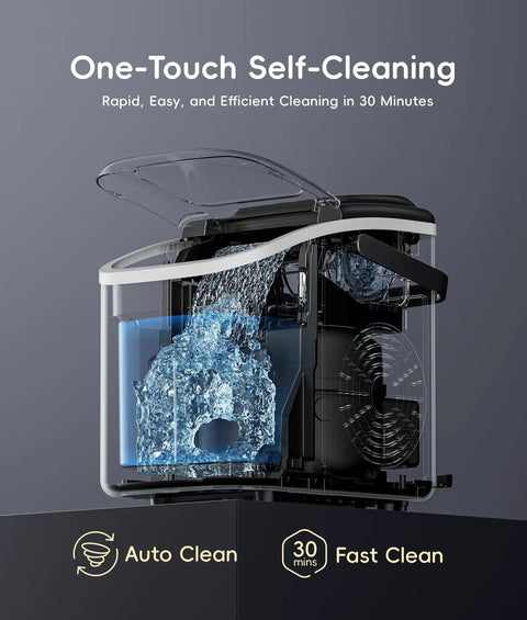 Portable Countertop Ice Maker Machine With 8 Cubes In 6 Minutes 26 Lbs Per Day Bullet Ice Self Cleaning Feature Display