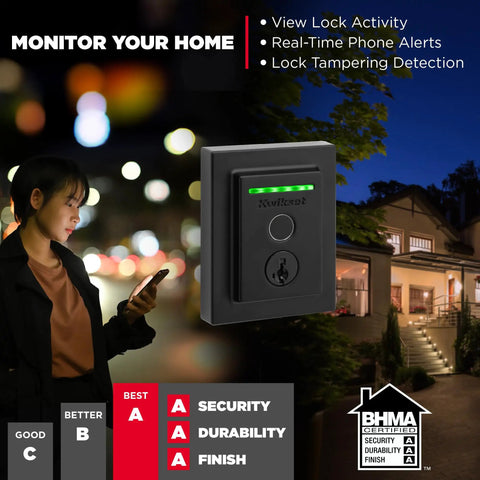 Make Your Entry Slick With This Fingerprint Deadbolt Featuring Built In Wifi Smart Notifications Proximity Auto Unlock Iron Black Finish And Keyless Entry For Zero Hassle Security