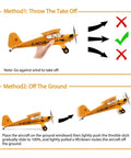 Illustration showing methods to launch the WLtoys A160 J3 RC Plane With 5 Channel Precision Control 3D And 6G Flight Modes