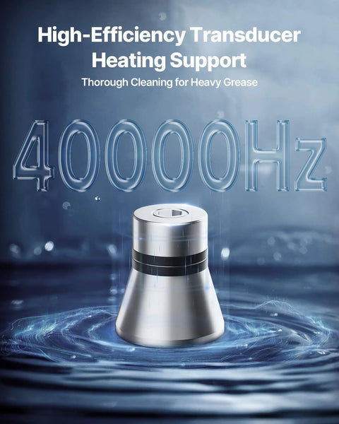 Pro Grade 30 Liter Ultrasonic Cleaner With 40 Khz Waves And Degassing Mode, stainless steel transducer for efficient cleaning.