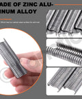 Built Tough Type M Hog Ring Clips And M Nails 3000 Pcs Zinc Plated Aluminum Upholstery Staples displayed in hand.