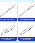 Pro Grade Dissection Kit For Biology Lab And Anatomy Studies With Stainless Steel Scalpel Handle And Blades 38 Piece Set Ideal For Medical And Vet Students Portable Lab Gear For Home Classroom Or Travel; 5.4 and 5 inch handles, #20 and #11 blades