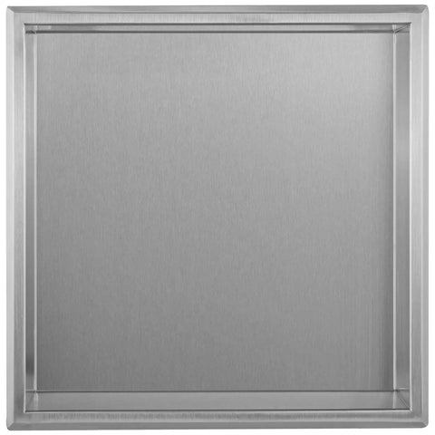 Shower Niche Organizer In Brushed Stainless Steel, Recessed Caddy And Bathroom Shelf Insert For 14-3/4 Inch Square Wall Hole, Rustproof 304 Stainless, Seamless Weld, Nickel Finish For Wet Rooms