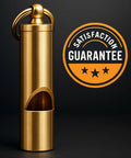 Beefy Two Inch Survival Whistle Delivers 125 Decibels Of Ultra Loud Emergency Alerts One Piece Brass Body with satisfaction guarantee logo