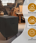 Heavy Duty Table Saw Cover Shields Your Outdoor Wood Planer From Dust Water And Paint While Keeping Your Power Tools Rock Solid For Any Badass Job Site Rig in workshop setting.