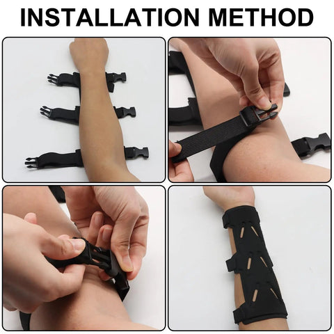 Installation steps for Adjustable Archery Arm Guard Bracer For Unisex Archers Lightweight Forearm Protector Fits Youth And Adults Left Or Right Arm Game Ready Comfort Durable Three Strap Custom Fit Archery Gear For Hunters