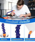 Person using Two Sets Quick Install Magnetic Base Shield Kit With Adjustable Arm for welding, showing detailed arm and base.