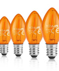 LED Night Light Bulbs 1W E12 C7 Replacement 2200K Warm Amber 120V Low Watt Candelabra Christmas Light Salt Lamp Bulbs 4 Pack Blue