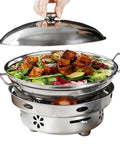 Go-To Portable Alcohol Stove Set for Camping and Backpacking with adjustable lid pot, stainless steel utensils cooking vegetables
