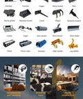 Beast Mode Skid Steer Loader attachments for various job site needs like mining, quarry ops, and construction projects.