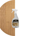 Dope Oil Refreshing Soap Spray For White Oiled Wood Floors on wooden surface with matte finish
