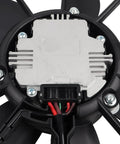 Close-up of Top Tier Engine Radiator Cooling Fan Slick Replacement For Vw Jetta Passat Golf Tiguan And Audi with connector and blades