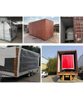 Custom Built Food Trailer With Flexible Layout Designed To Hit The Road for busy markets, shown from multiple angles during shipping process.