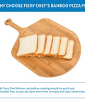 Bamboo Pizza Peel With Double Sided Design For Even Pizza Prep, 18 Inch Lightweight Wooden Pizza Paddle with bread slices