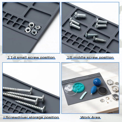 All In One Six Piece Watch Cleaning Kit With Putty And Dust Cover Air Blaster Cushion Case Opener Ball Repair Mat And Pivot Tool