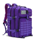 Purple 45L Military Tactical Backpack For Men And Women With Molle Daypack Bug Out Bag For Hiking And Trekking 180 Degree Open