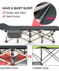 Heavy Duty Camping Cot For Adults No Fuss Setup Portable Folding Bed with double layer fabric and sturdy steel frame