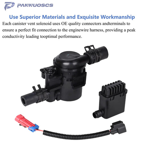 Vapor Canister Vent Valve Solenoid P0446 for 2007-2019 Chevy Silverado and GMC Sierra showing connectors and terminals.