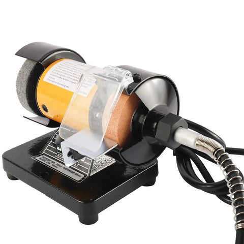 3 Inch All In One Handy Mini Bench Grinder Polisher With 31 Inch Flexible Shaft And Accessories, Variable Speed Dial 0 To 10000 RPM
