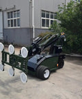 Straight Up Heavy Duty Electric Glass Vacuum Lifter With Bright Led Display And Real Time Pressure Monitor For No Hassle Pro Job Site Panel Installs And Knockout Construction Lifts parked outdoors with six suction cups visible.