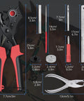 Leather Hole Punch Kit With 6 Size Revolving Punch Plier All In One Pro Grade Quality Includes 240 Rivets And Double Cap Rivet Tool