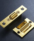 Adjustable Stainless Steel Cabinet Door Latch And Ball Catch Durable Rustproof Pocket Door Hardware with brass finish.