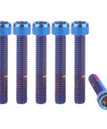 Slick Titanium Finish Stainless Steel Allen Hex Socket Head Screws M5 From M5x12 Up To M5x35mm Burnt Blue Bolt Set.