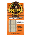 Mounting Putty For Walls Natural Tan Color 168 Pre Cut Squares Removable And Repositionable Non Toxic Low Residue No Mess No Holes Lets You Hang Lightweight Decor And Pictures Without Nails Or Tape package with gorilla logo.
