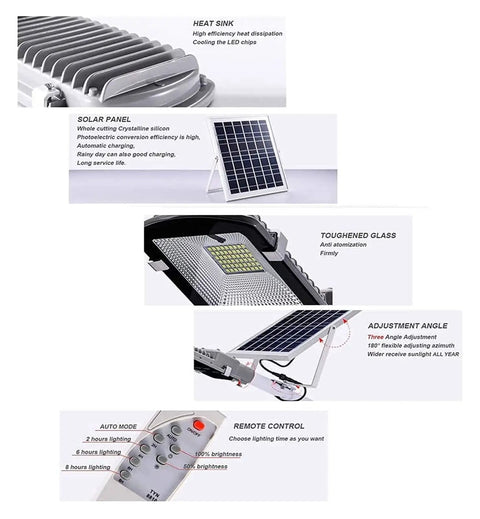 JUDYSSY Courtyard Light Solar Lights Outdoor Garden Led Outdoor Safety Solar Floodlight with solar panel and remote control.