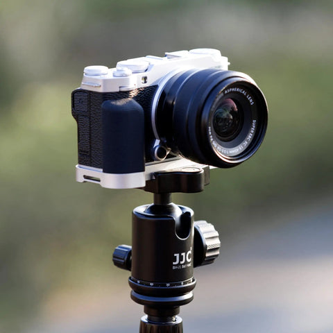 Hand Grip For Fujifilm X M5 Camera With L Shape Bracket Built In Arca Quick Release Plate And Battery Access on tripod