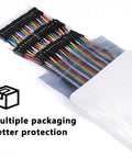 Jumper Wire Kit With 120-Piece Multicolor Cables, 20 Cm Length, 3 Pack 40-Pin Male-To-Male Jumpers For Arduino DIY Projects packed